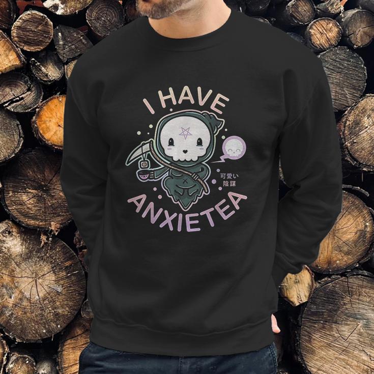 Pastel Goth I Have Anxiety Kawaii Grim Tea Gift Sweatshirt Gifts for Him