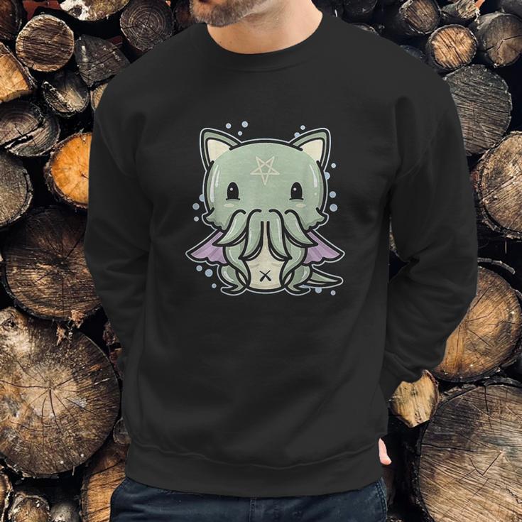 Pastel Goth Cathulhu Cat Creepy Cute Kawaii Cthulhu Gift Sweatshirt Gifts for Him