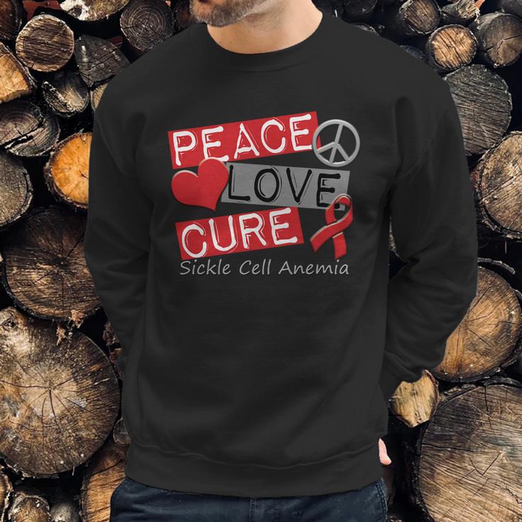 Peace Love Cure Sickle Cell Anemia Sweatshirt Gifts for Him