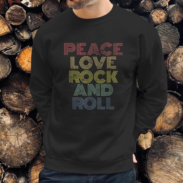 Peace Love Rock And Roll Sweatshirt Gifts for Him