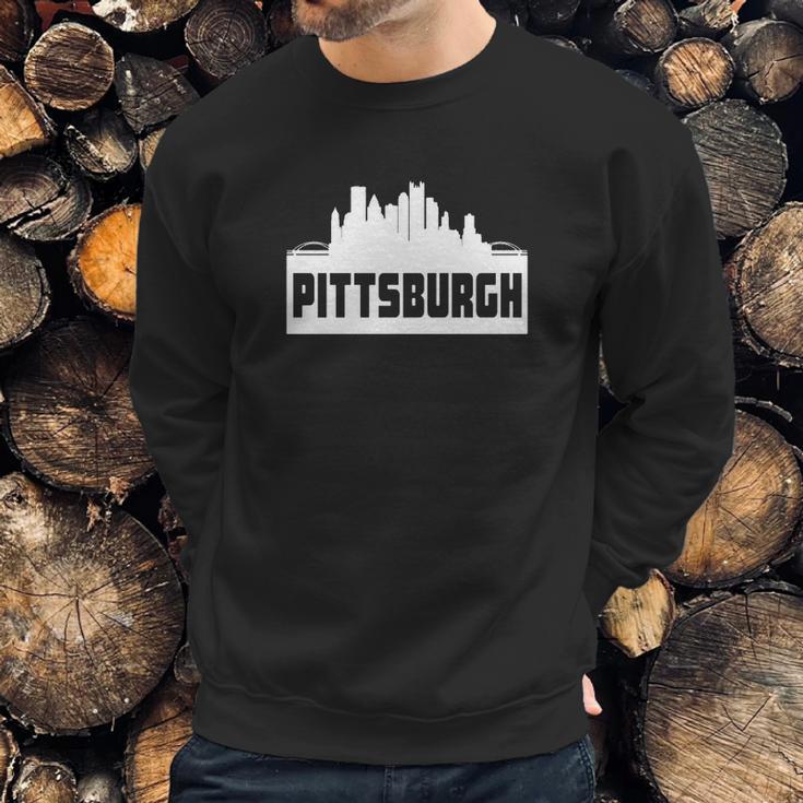 Pittsburgh Pennsylvania Skyline Silhouette Sweatshirt Gifts for Him