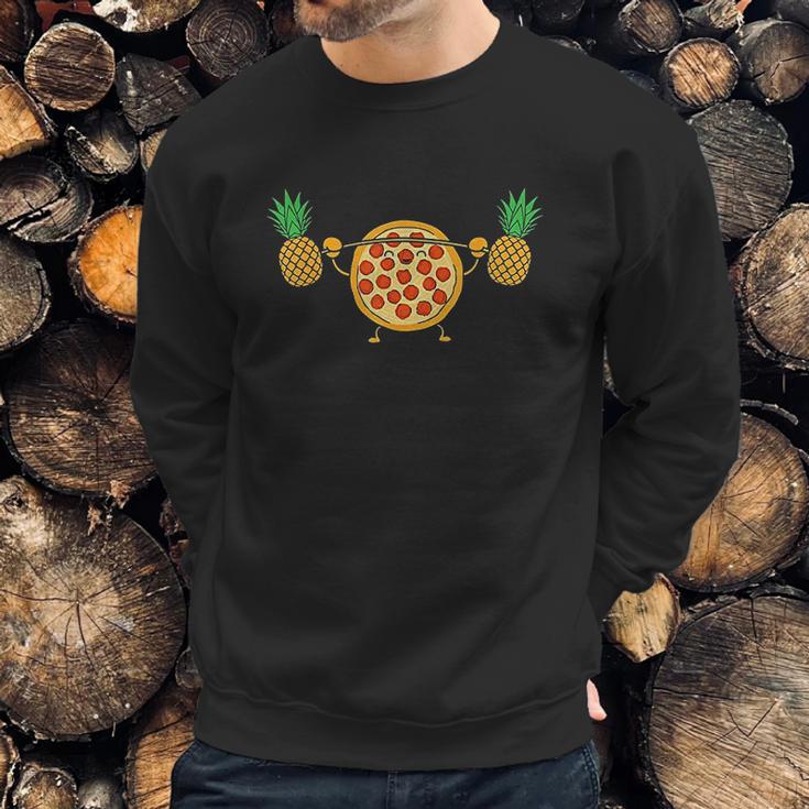 Pizza Lifting Pineapple Funny Food Snatch Squat Barbell Sweatshirt Gifts for Him