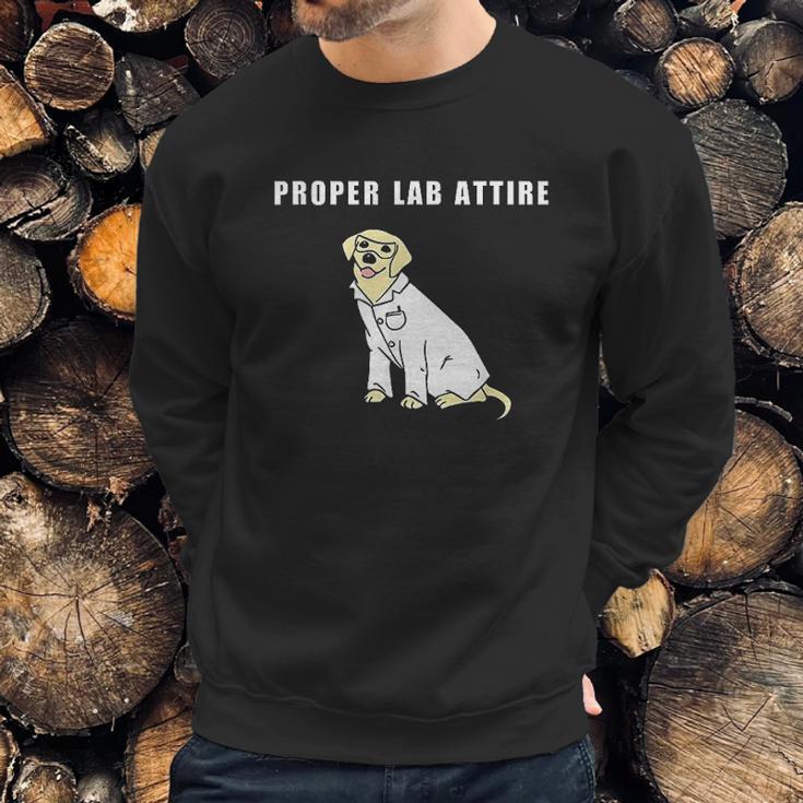 Proper Lab Attire Funny Laboratory Dog Pun Science Sweatshirt Gifts for Him