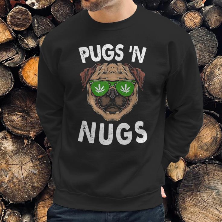 Pugs N Nugs Cute Pug Dog Lover Cannabis Marijuana Gift Sweatshirt Gifts for Him