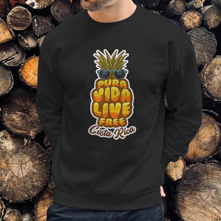 Pura Vida Pineapple Retro Simple Pure Life Costa Ricans Gift Sweatshirt Gifts for Him