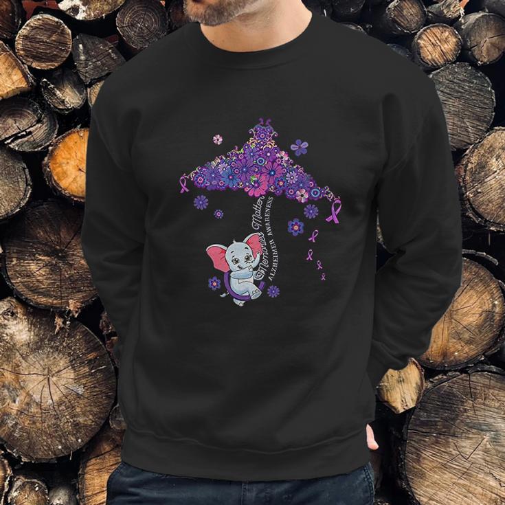 Purple Elephant Alzheimers Awareness Memories Matter Sweatshirt Gifts for Him