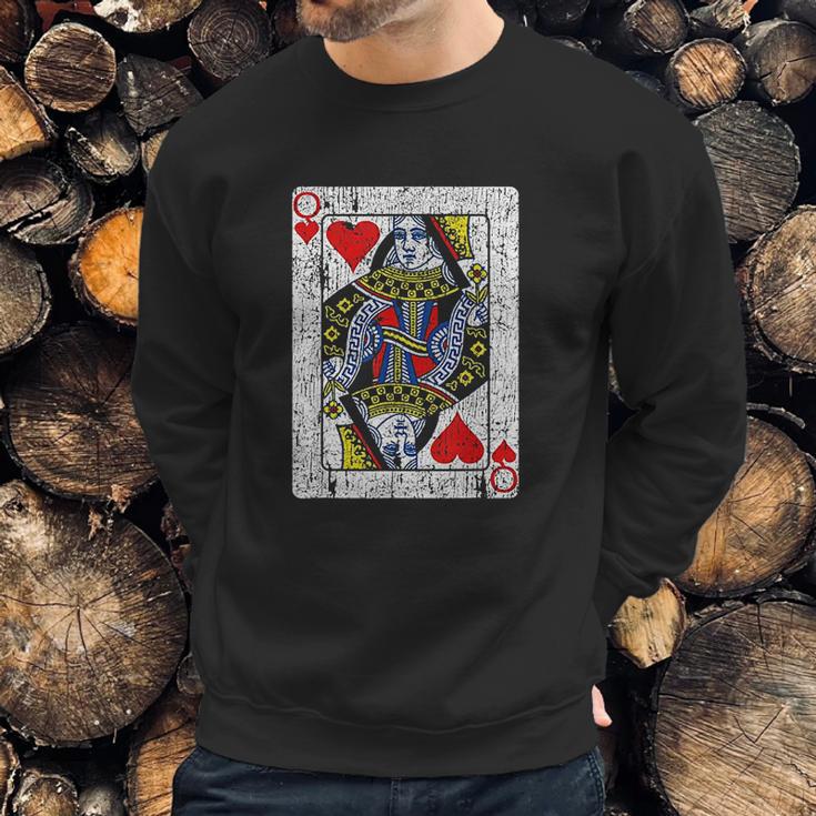 Queen Of Hearts Card Costume Vintage Sweatshirt Gifts for Him