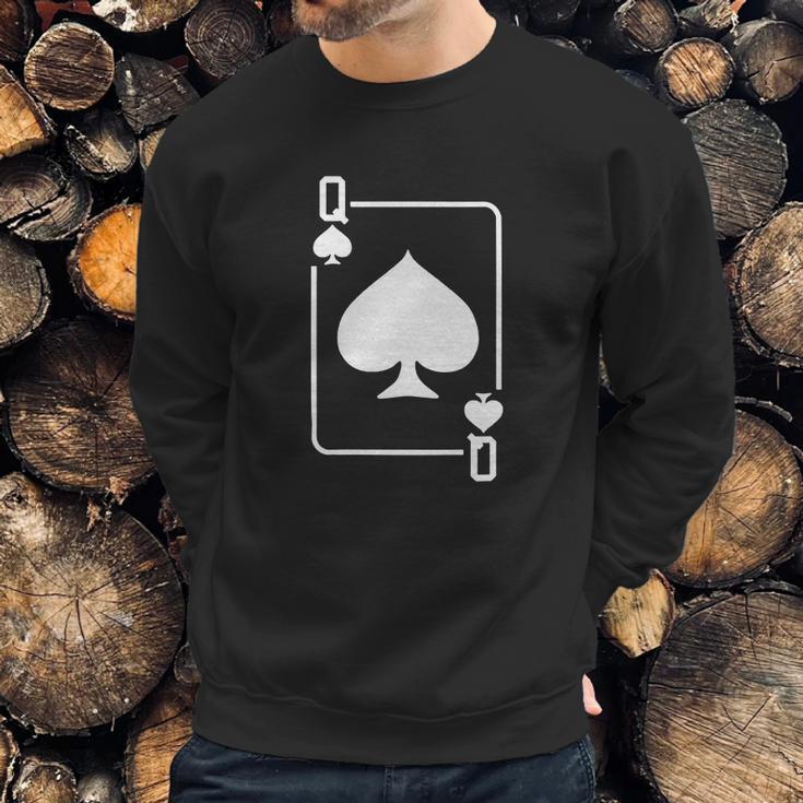 Queen Of Spades Playing Card Sweatshirt Gifts for Him