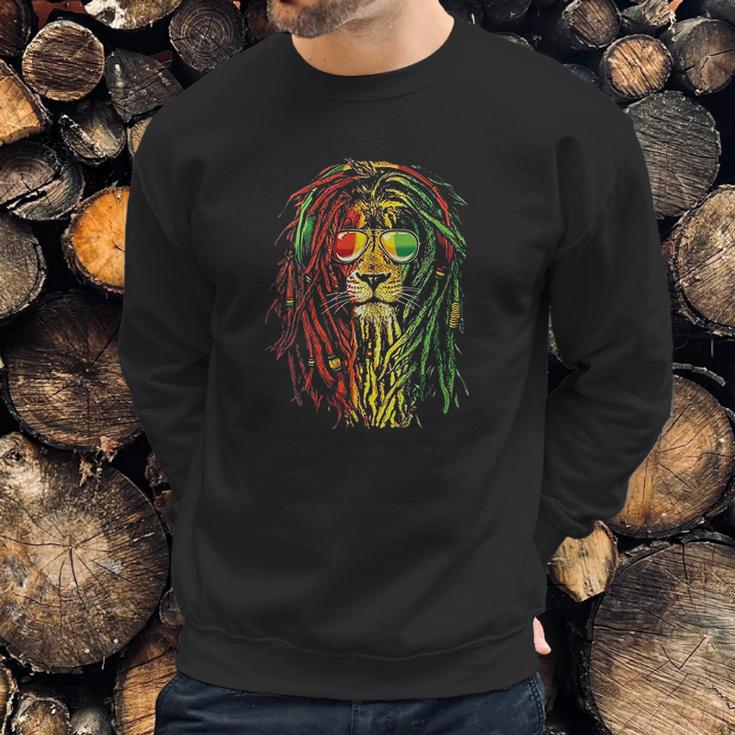 Rasta Reggae Lion Sunglass Art Gift For Rastafarian Lover Sweatshirt Gifts for Him