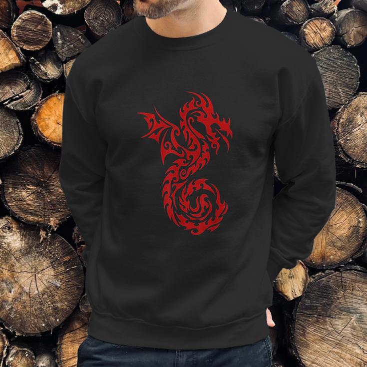 Red Dragon Chinese Firedrake Art Sweatshirt Gifts for Him