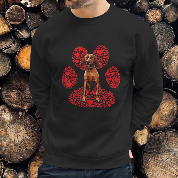 Redbone Coonhound Valentines Day Dog Love Paw Sweatshirt Gifts for Him