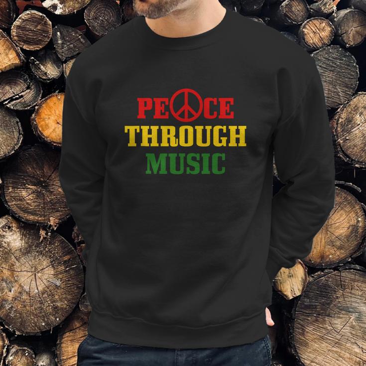 Reggae Music Peace Through Music Rastafari Rasta Geschenk Sweatshirt Gifts for Him