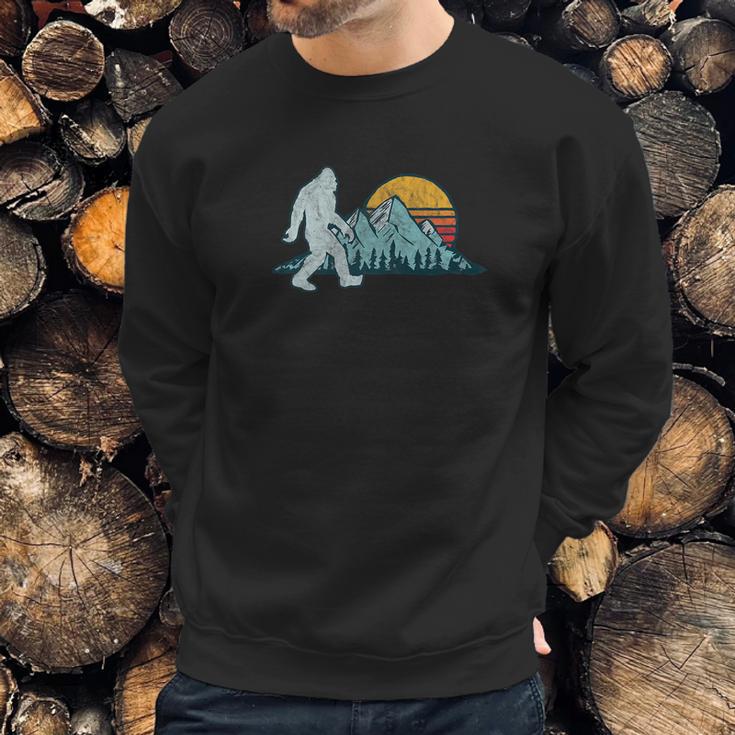 Retro Bigfoot Silhouette Sun Abominable SnowmanSweatshirt Gifts for Him