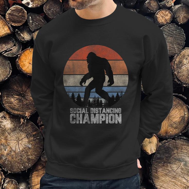 Retro Bigfoot Bigfoot Social Distancing Champ Sweatshirt Gifts for Him