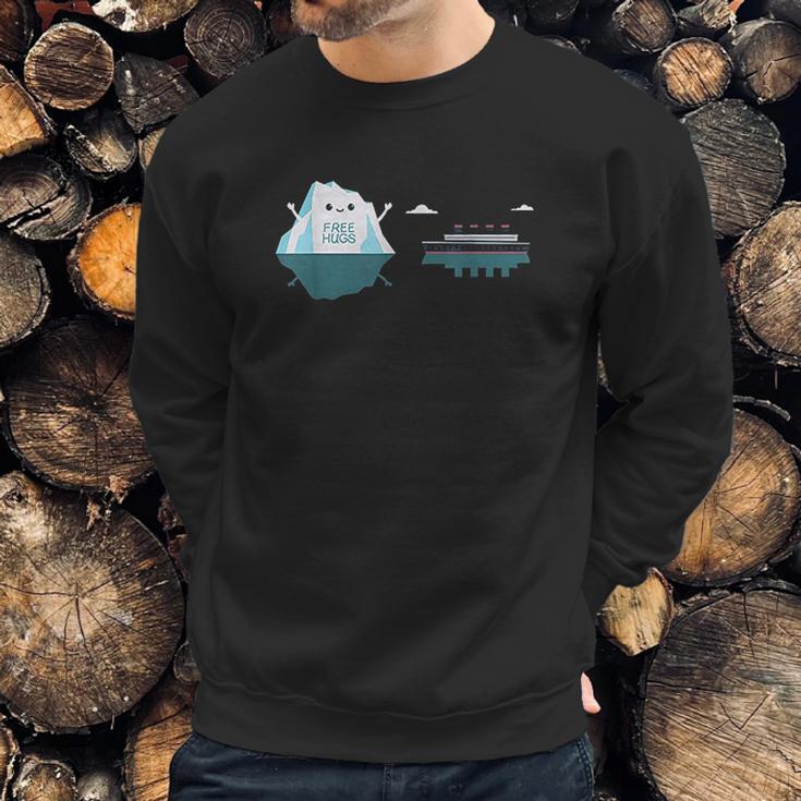 Retro Funny Iceberg Free Hug Sweatshirt Gifts for Him