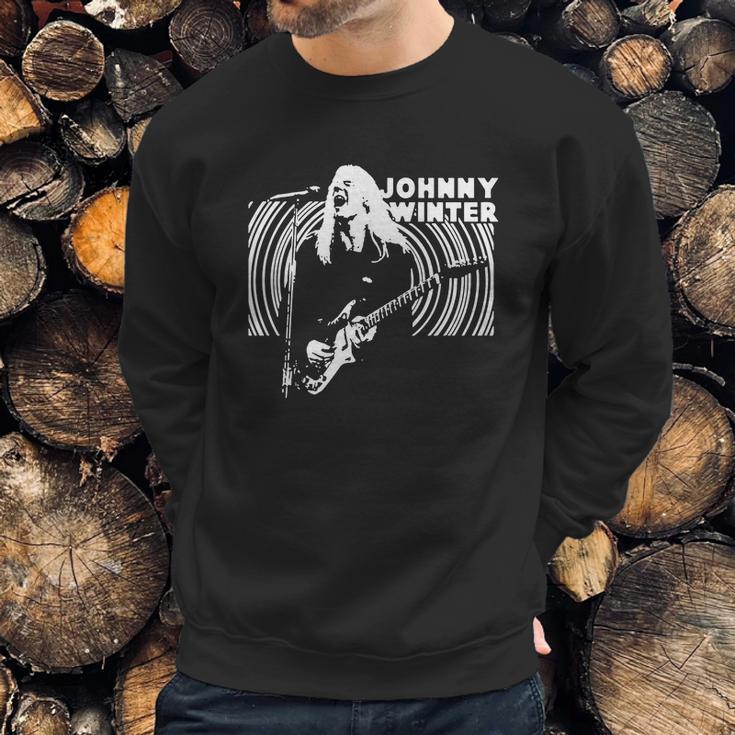 Retro Graphic Johnny Winter Backlit Art Sweatshirt Gifts for Him