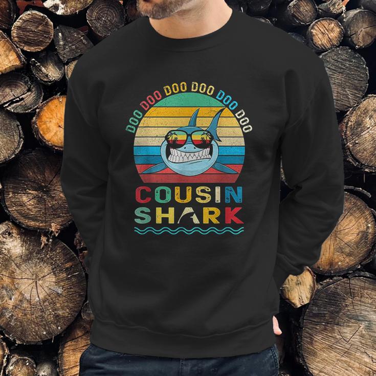 Retro Vintage Cousin Shark Doo Doo Doo Sweatshirt Gifts for Him