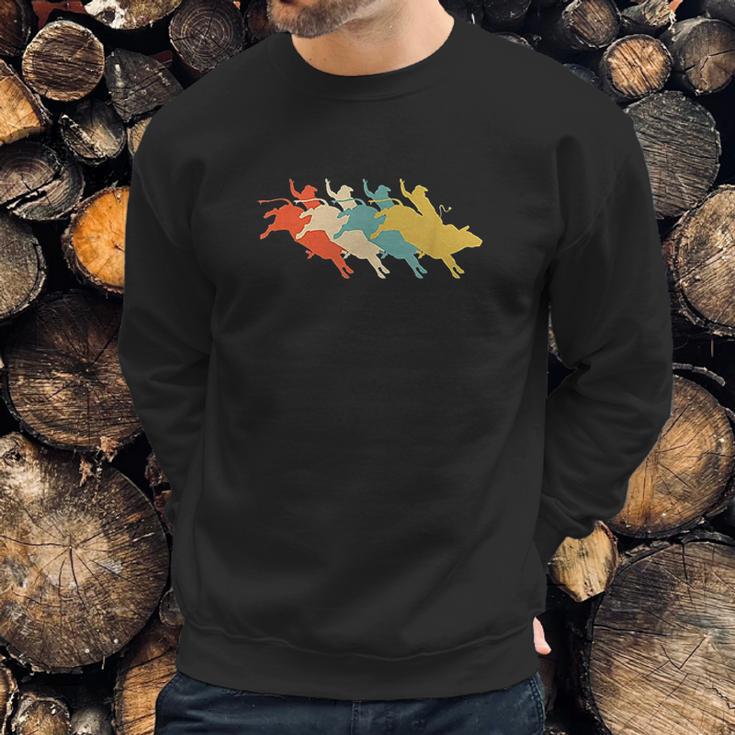 Retro Vintage Rodeo Bull Rider Sweatshirt Gifts for Him