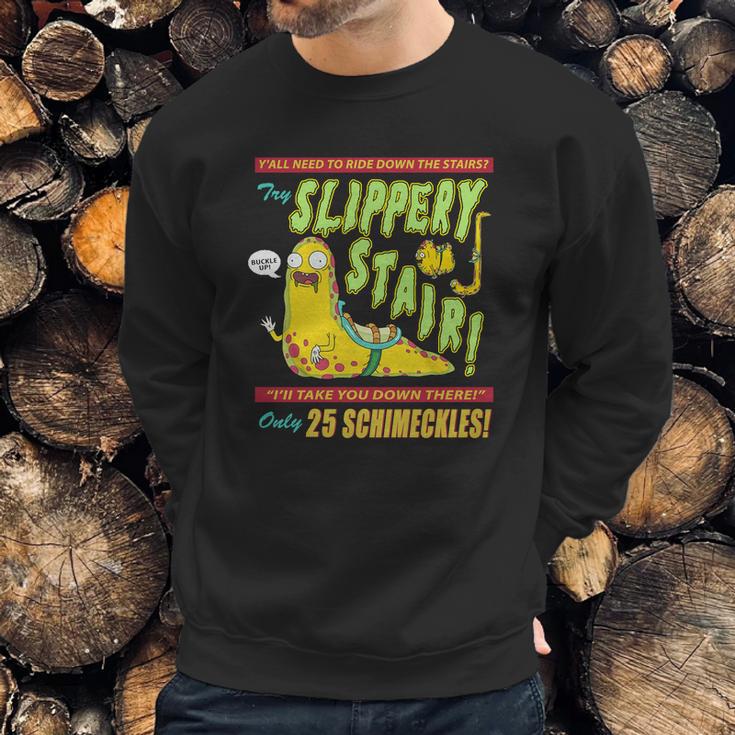 Rick &Ampamp Morty Slippery Stair Sweatshirt Gifts for Him