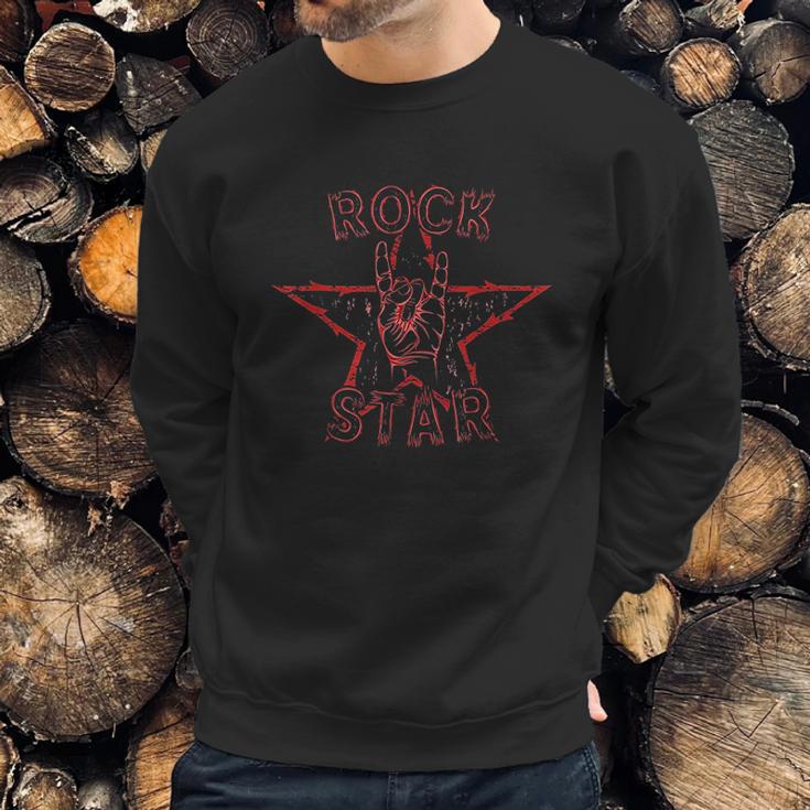 Rock Star Rock On Sign Sweatshirt Gifts for Him