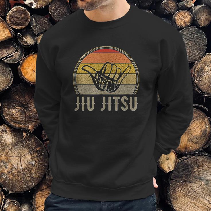 Lets Roll Jiu Jitsu Hand Vintage Sunset Funny Gift Idea Sweatshirt Gifts for Him