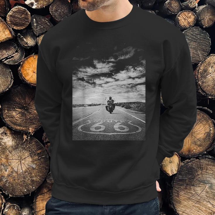 Route 66 Biker On The Road Sweatshirt Gifts for Him