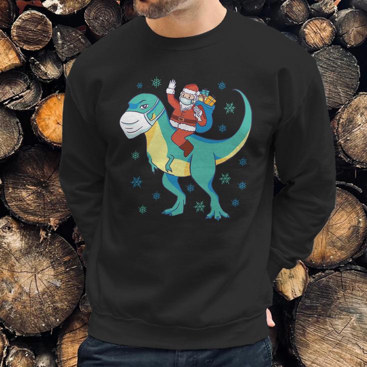 Santa Dinosaur Pandemic Sweatshirt Gifts for Him