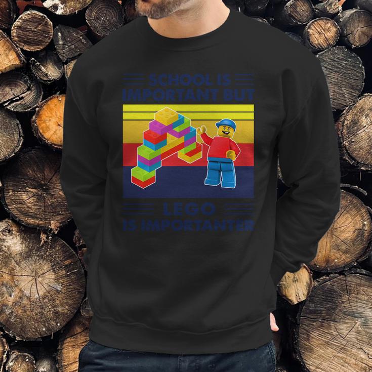 School Is Important But Lego Is Importanter Vintage Shirt Sweatshirt Gifts for Him