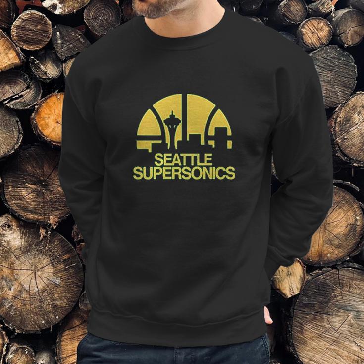 Seattle Supersonics Basketball Print Sweatshirt Gifts for Him