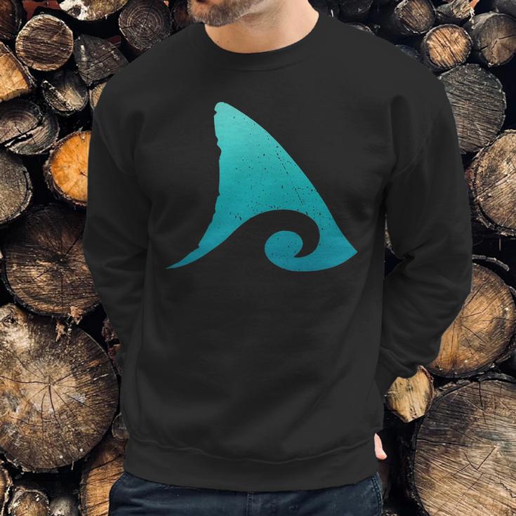 Shark Fin Ocean Wave Sweatshirt Gifts for Him