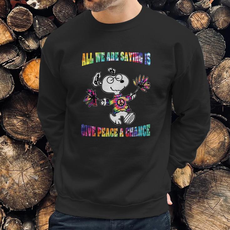 Snoopy All We Are Saying Is Give Peace A Chance Sweatshirt Gifts for Him