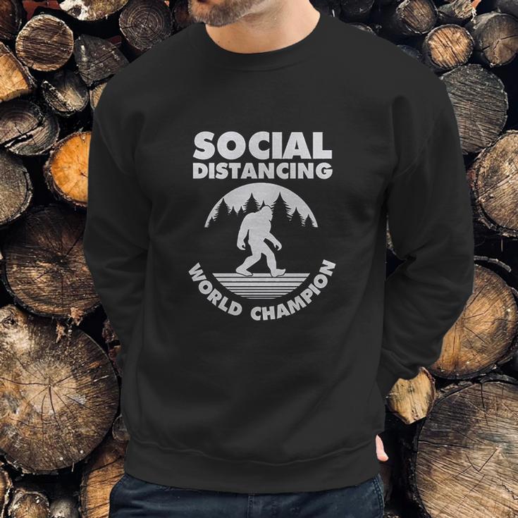 Social Distancing Introvert Bigfoot Funny Sweatshirt Gifts for Him