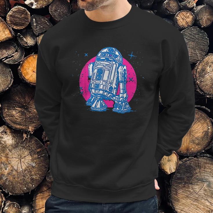 Star Wars R2-D2 Vintage Neon Retro Sparkly Badge Sweatshirt Gifts for Him