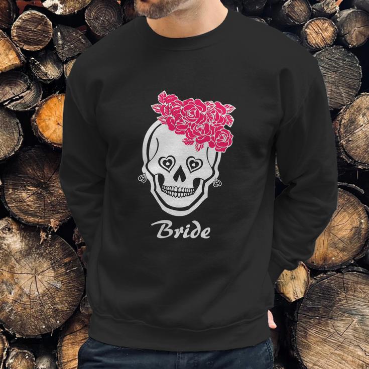 Sugar Skull Halloween Wedding Day Of The Dead Bride Graphic Design Printed Casual Daily Basic Sweatshirt Gifts for Him