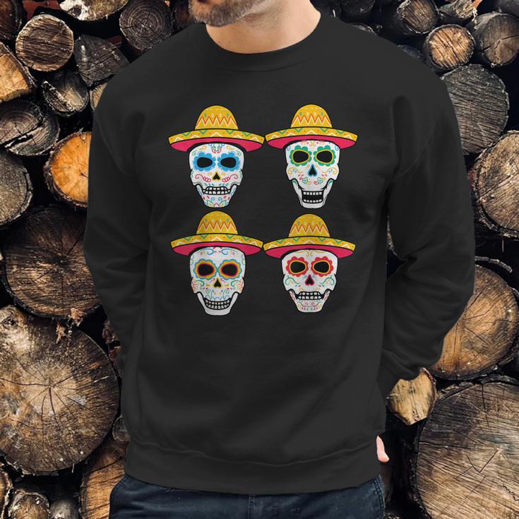 Sugar Skull Sombrero Dia De Los Muertos Mexican Day Of Dead Sweatshirt Gifts for Him