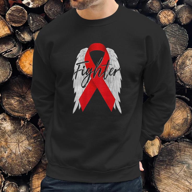 Survivor Red Ribbon Recovery Sweatshirt Gifts for Him