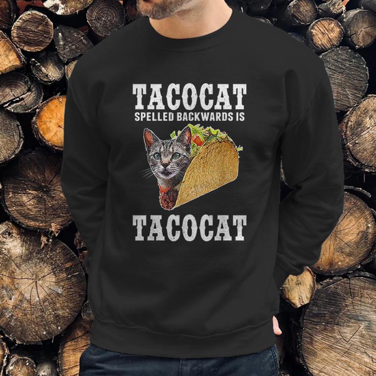 Tacocat Spelled Backwards Is Tacocat Funny Cat Gift Sweatshirt Gifts for Him