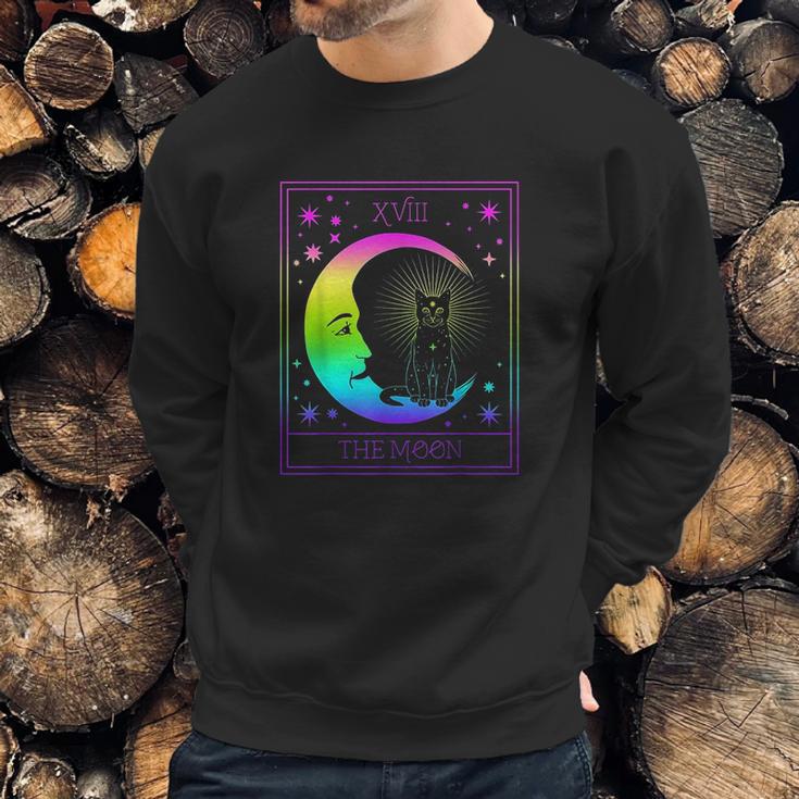 Tarot Card Crescent Moon And Cat Pastel Goth Sweatshirt Gifts for Him