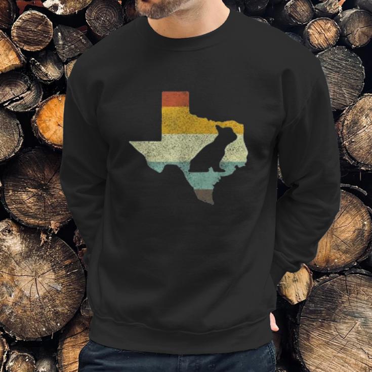 Texas French Bulldog Dog Vintage Texan Frenchie Sweatshirt Gifts for Him