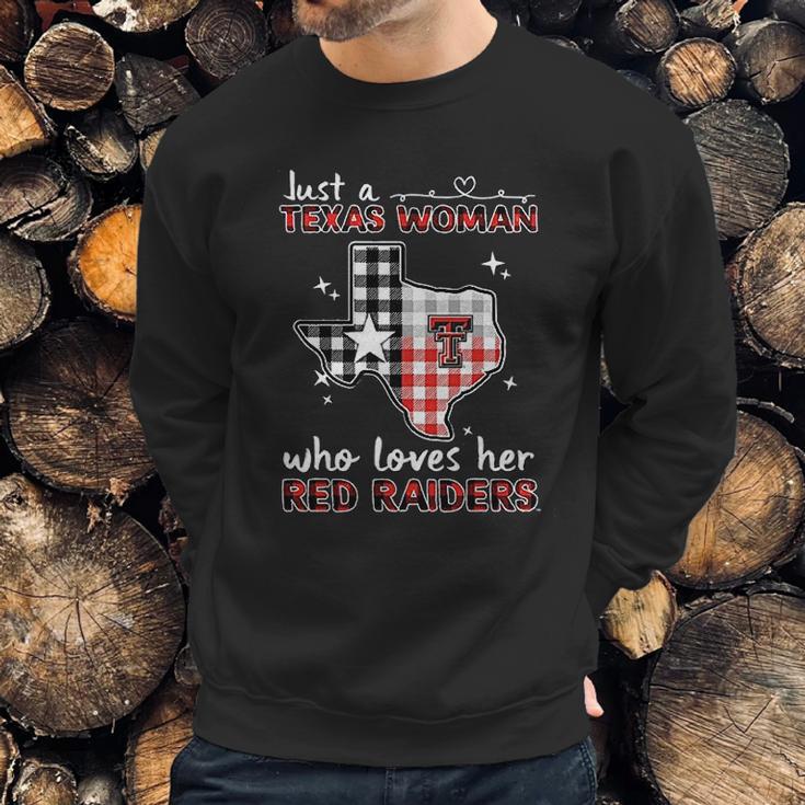 Texas Tech Red Raiders Woman Checkered Pattern State Map Sweatshirt Gifts for Him