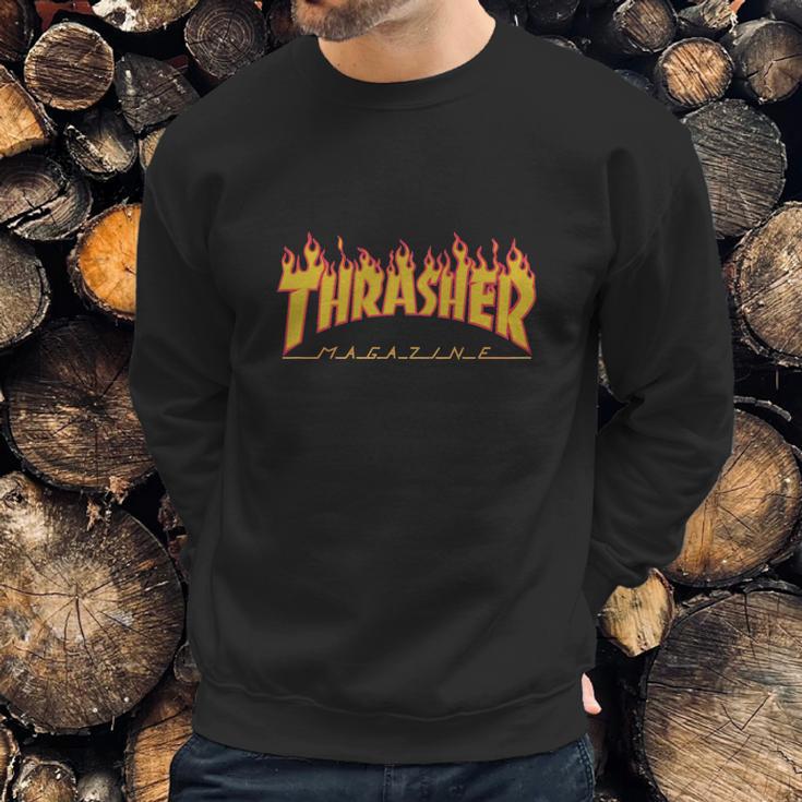 Thrasher Magazine Flame Logo T-Shirt Black Sweatshirt Gifts for Him