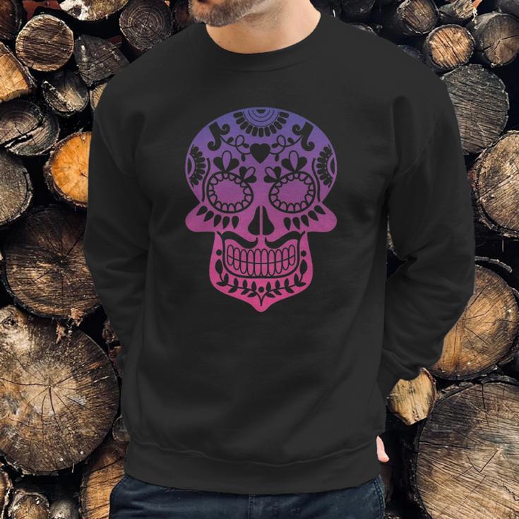 Traditional Day Of The Dead Mexico Calavera Sugar Skull Sweatshirt Gifts for Him