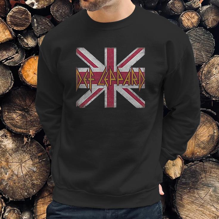 Trevco Def Leppard Union Jack Sweatshirt Gifts for Him