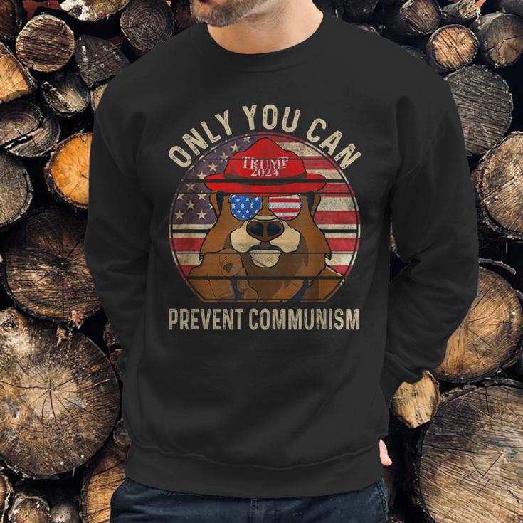 Trump Bear 45 47 Maga 2024 Only You Can Prevent Communism Sweatshirt Gifts for Him