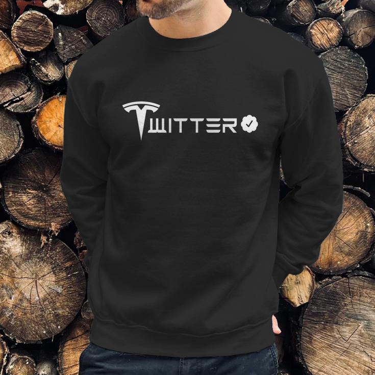 Twitter And Tesla Combined Logo Sweatshirt Gifts for Him