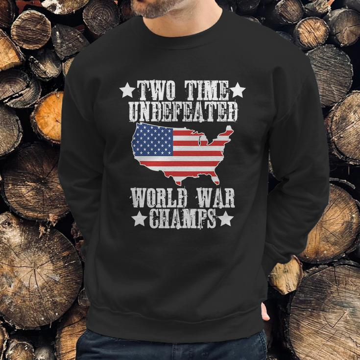 Undefeated Two 2 Time World War Champs Champions Usa Sweatshirt Gifts for Him