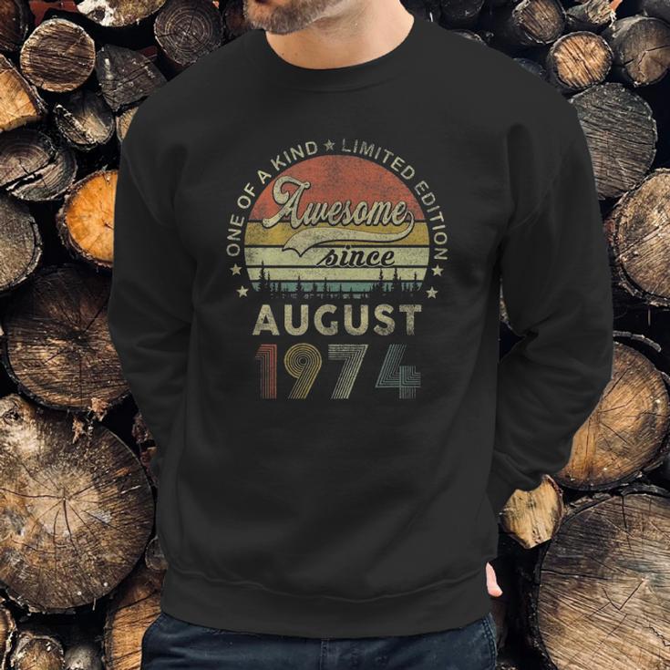 Vintage August 1974 Retro 47 Years Old 47Th Birthday Idea Sweatshirt Gifts for Him