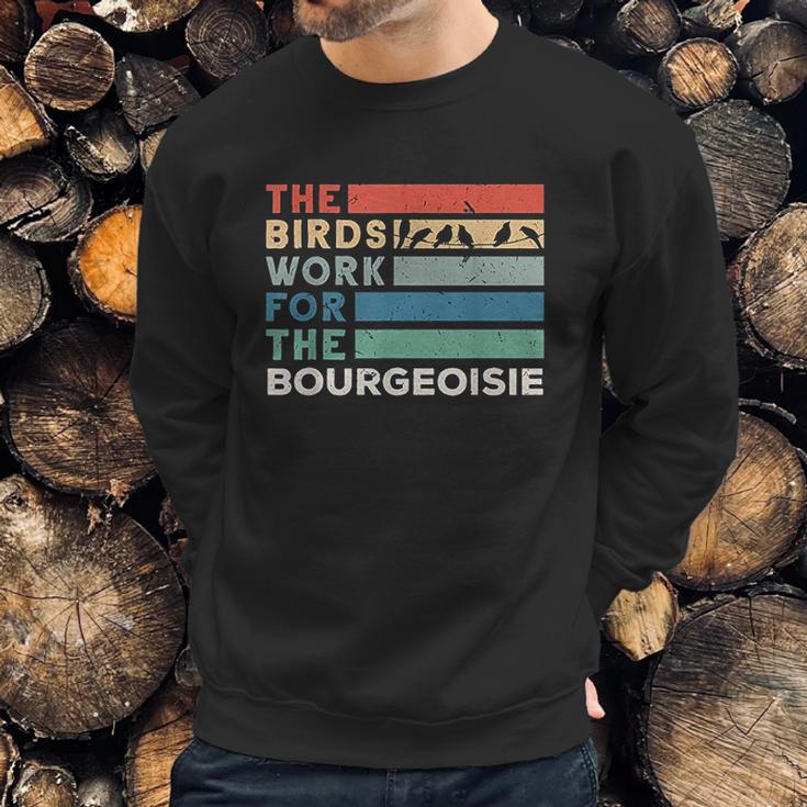 Vintage The Birds Work For The Bourgeoisie Conspiracy Theory Sweatshirt Gifts for Him