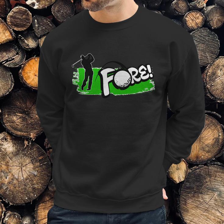 Vintage Golfer Swinging And Saying Fore Sweatshirt Gifts for Him