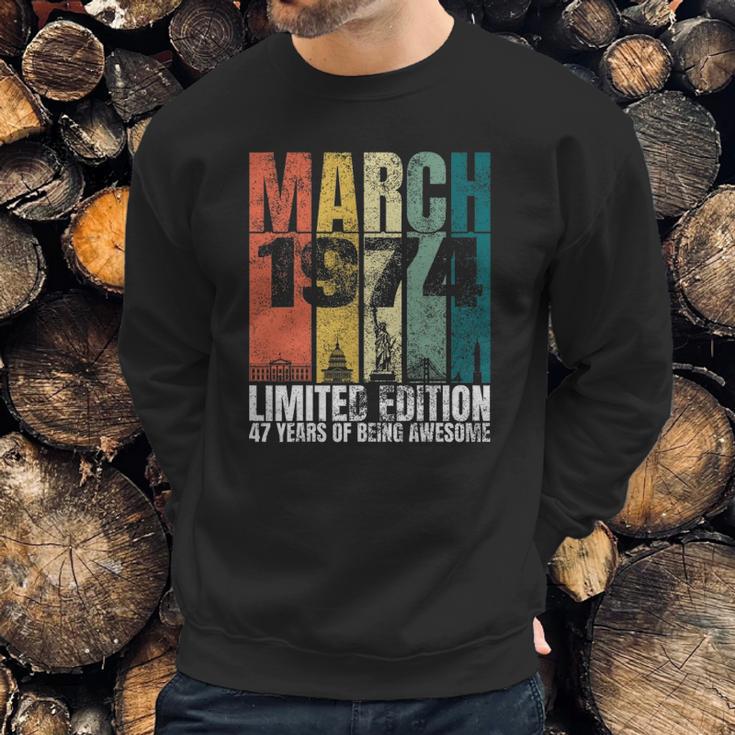 Vintage March 1974 Bday Gifts 47 Years Old 47Th Birthday Sweatshirt Gifts for Him